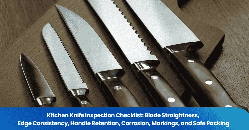 Kitchen Knife Inspection Checklist: Blade Straightness, Edge Consistency, Handle Retention, Corrosion, Markings, and Safe Packing