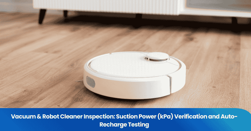 Vacuum & Robot Cleaner Inspection: Suction Power (kPa) Verification and Auto-Recharge Testing