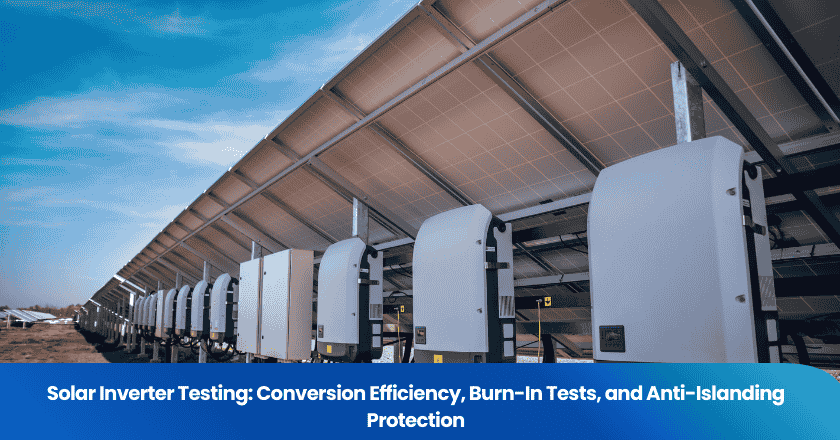 Solar Inverter Testing: Conversion Efficiency, Burn-In Tests, and Anti-Islanding Protection