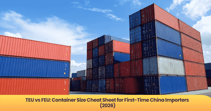 TEU vs FEU: Container Size Cheat Sheet for First-Time China Importers (2026)