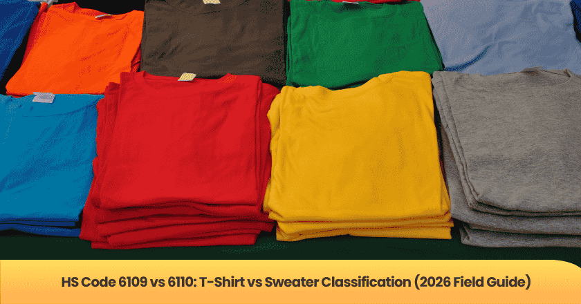HS Code 6109 vs 6110: T-Shirt vs Sweater Classification (2026 Field Guide)