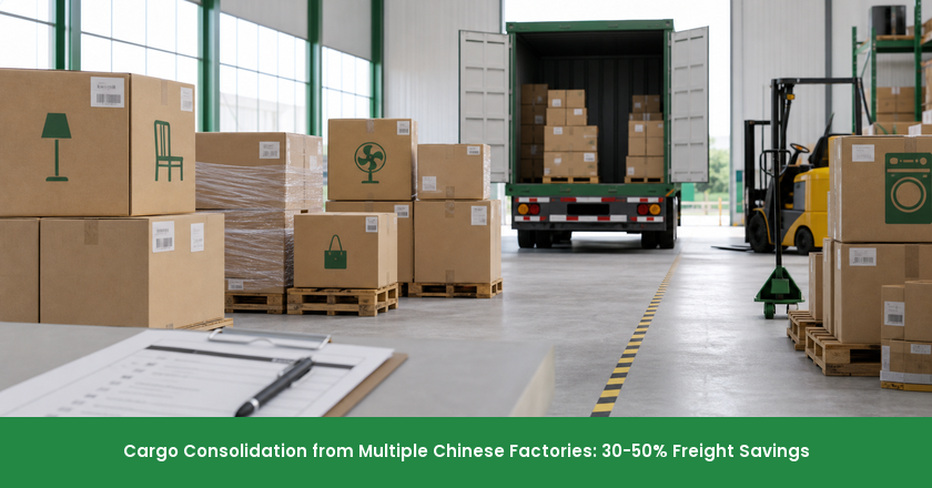 Cargo Consolidation from Multiple Chinese Factories: 30-50% Freight Savings
