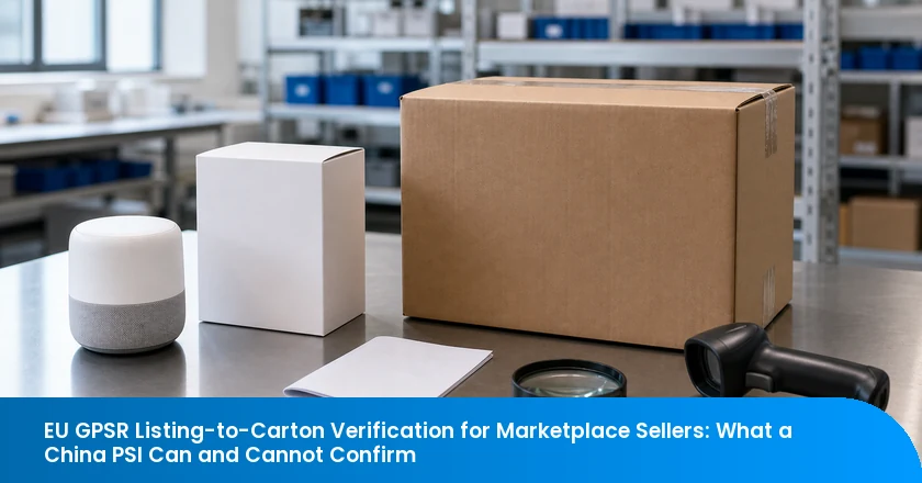 EU GPSR Listing-to-Carton Verification for Marketplace Sellers: What a China PSI Can and Cannot Confirm
