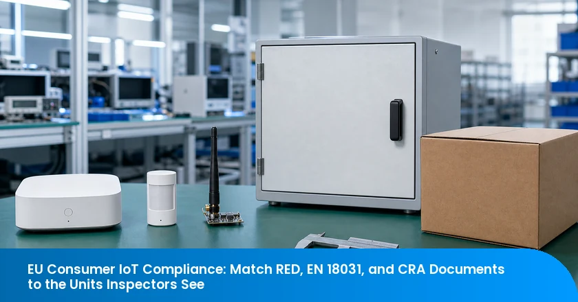 EU Consumer IoT Compliance: Match RED, EN 18031, and CRA Documents to the Units Inspectors See
