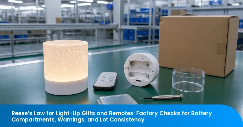 Reese’s Law for Light-Up Gifts and Remotes: Factory Checks for Battery Compartments, Warnings, and Lot Consistency