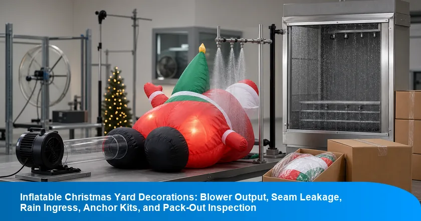 Inflatable Christmas Yard Decorations: Blower Output, Seam Leakage, Rain Ingress, Anchor Kits, and Pack-Out Inspection