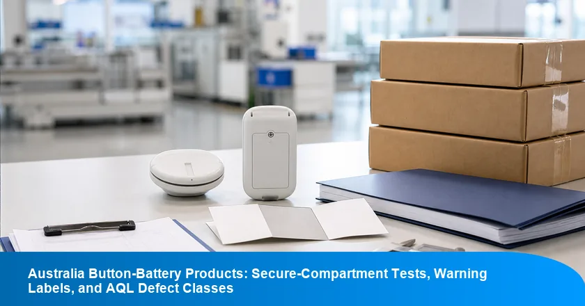 Australia Button-Battery Products: Secure-Compartment Tests, Warning Labels, and AQL Defect Classes