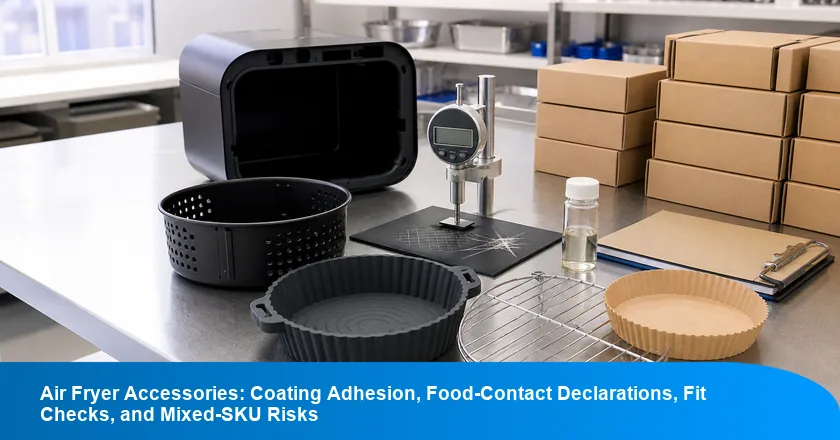 Air Fryer Accessories: Coating Adhesion, Food-Contact Declarations, Fit Checks, and Mixed-SKU Risks
