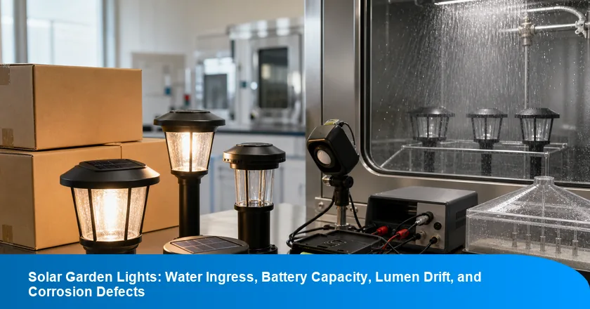 Solar Garden Lights: Water Ingress, Battery Capacity, Lumen Drift, and Corrosion Defects