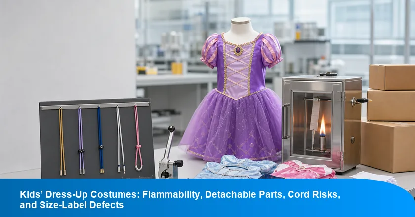 Kids’ Dress-Up Costumes: Flammability, Detachable Parts, Cord Risks, and Size-Label Defects