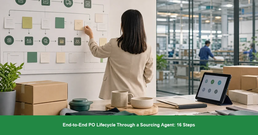 End-to-End PO Lifecycle Through a Sourcing Agent: 16 Steps
