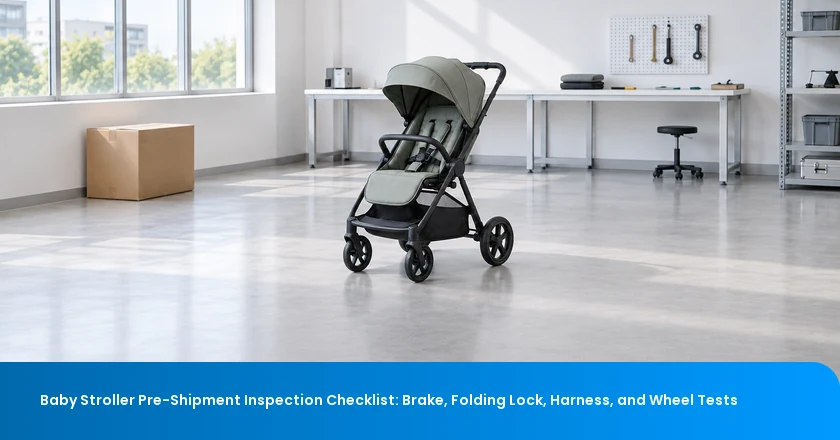 Baby Stroller Pre-Shipment Inspection Checklist: Brake, Folding Lock, Harness, and Wheel Tests
