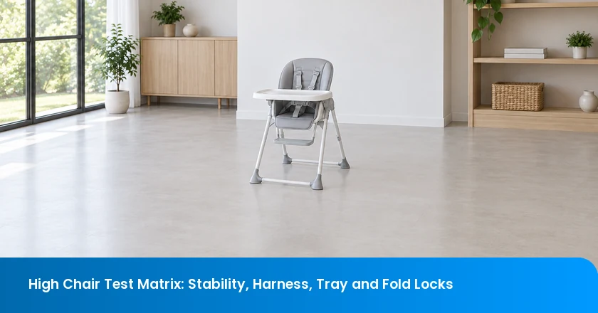 High Chair Test Matrix: Stability, Harness, Tray and Fold Locks