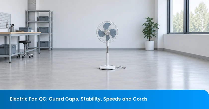 Electric Fan QC: Guard Gaps, Stability, Speeds and Cords