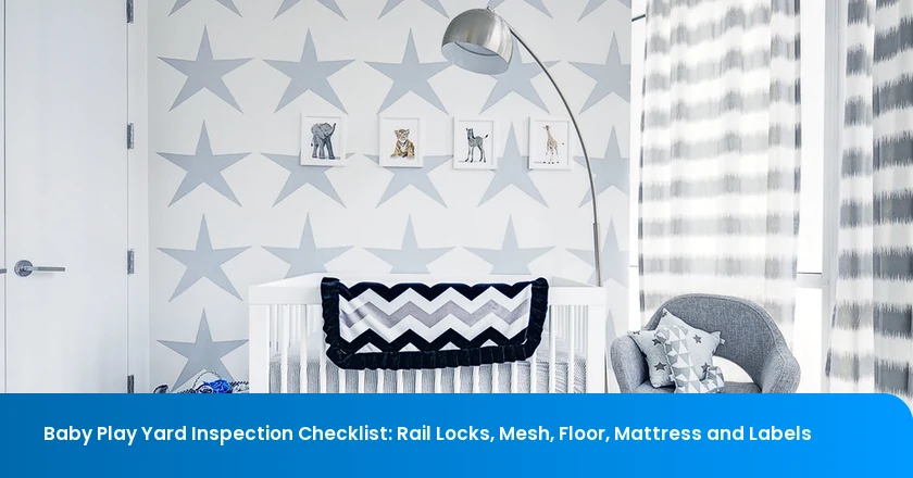 Baby Play Yard Inspection Checklist: Rail Locks, Mesh, Floor, Mattress and Labels