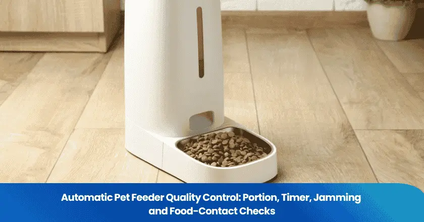 Automatic Pet Feeder Quality Control: Portion, Timer, Jamming and Food-Contact Checks