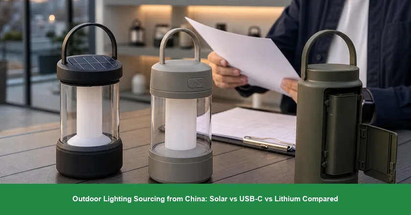 Outdoor Lighting Sourcing from China: Solar vs USB-C vs Lithium Compared